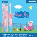 Buy Aquawhite Kids Peppa Pig Flash Toothbrush, (3+years) (Blue) - Purplle