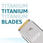 Buy VEGA Power Series P-3 Beard Trimmer for Men with Digital Display, Titanium Blades, 160 Mins Runtime & 40 Length Settings, Black, (VHTH-27) - Purplle