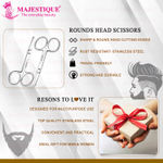 Buy Majestique Nasal Beauty Scissor | Rounded- Tip Mini Eyebrow Scissors | Stainless Steel Grooming Scissors | For Eyebrow, Ear Hair, Face Hair, Nails - Pack of 2 - Purplle