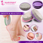 Buy Majestique Pumice Stone with Grip Pedicure Tools for Hard Skin Callus for Remove Dead Skin, Heels, Elbows, Hands - 2Pcs/Multicolor - Purplle