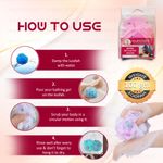 Buy Majestique 3Pcs Round Ball Puff Loofah | Exfoliates Gently while Showering | Bathing Loofah - Color May Vary - Purplle