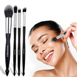 Buy Majestique Beautiful Makeup Brushes Set, Powder Brush, Blush Brush, Angled Contour Brush and Dome Shader Brush - 4Pcs - Purplle
