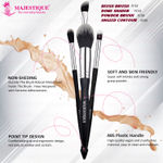 Buy Majestique Beautiful Makeup Brushes Set, Powder Brush, Blush Brush, Angled Contour Brush and Dome Shader Brush - 4Pcs - Purplle