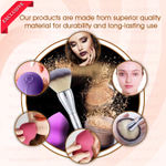 Buy Majestique Professional Powder Brush with Dual-Use Beauty Blender Sponge for Blending Liquid, Cream and Flawless - 2Pcs/Multicolor - Purplle