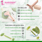 Buy Majestique Face Massage Kit, Ice Roller, Jade Massager and Gua Sha for Lifting, Neck Healing Skin Wrinkles - 3Pcs/Multicolor - Purplle
