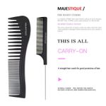 Buy Majestique Hair Brush Set - Paddle, Styling, Tail Comb & Wide Tooth Comb for Women & Men, Great on Wet or Dry Hair -Gold - Purplle