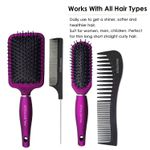 Buy Majestique Hair Brush Set - Paddle, Styling, Tail Comb & Wide Tooth Comb for Women & Men, Great on Wet or Dry Hair -Gold - Purplle