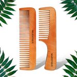 Buy Majestic Wooden Hair Comb Set, Handle with Wide-Tooth Comb, Anti-Static & No Snag, Handcrafted, Color May Vary - Purplle
