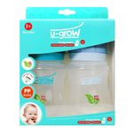 Buy U-Grow Anti Colic Wide Neck Baby Milk Feeding Bottle for Babies (Pack of 2) 250ML (Blue & Turquoise) - Purplle