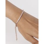Buy Lilly & Sparkle Brass Rose Gold Plated Cz Stone Studded Tenis Bracelet - Purplle