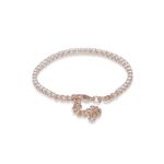 Buy Lilly & Sparkle Brass Rose Gold Plated Cz Stone Studded Tenis Bracelet - Purplle