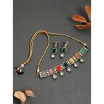 Buy Silvermerc Multi Color Jadau Kundan Jewellery set - Purplle