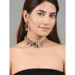 Buy Silvermerc Multi Color Jadau Kundan Jewellery set - Purplle