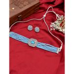 Buy Silvermerc American Diamond Beads layered Choker Jewellery Set - Purplle