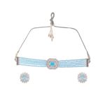 Buy Silvermerc American Diamond Beads layered Choker Jewellery Set - Purplle