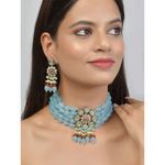 Buy Silvermerc Blue Monalisa Kundan Jewellery Set - Purplle
