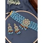Buy Silvermerc Blue Monalisa Kundan Jewellery Set - Purplle