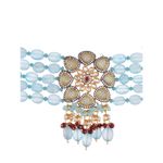 Buy Silvermerc Blue Monalisa Kundan Jewellery Set - Purplle