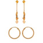Buy Silvermerc Set of 2 Gold Plated Contemporary Hoop and Dangle Earrings - Purplle