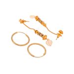 Buy Silvermerc Set of 2 Gold Plated Contemporary Hoop and Dangle Earrings - Purplle