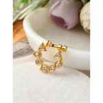 Buy Silvermerc Gold Plated White Stone Studded Meenakari Nose Ring - Purplle