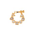 Buy Silvermerc Gold Plated White Stone Studded Meenakari Nose Ring - Purplle