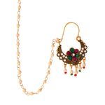 Buy Silvermerc Gold Plated Ethnic Wedding Bridal Chained Nose Ring - Purplle