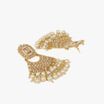 Buy STEORRA JEWELS Gold Plated Gold Kundan Stone & White Beads Long Necklace Jewellery Set Gold - Purplle