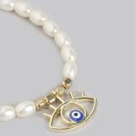 Buy Blueberry Women White Gold-Plated Handcrafted Evil Eye Charm Bracelet - Purplle