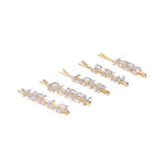 Buy Blueberry Women Set of 5 Gold-Plated Embellished Bobby Pins - Purplle