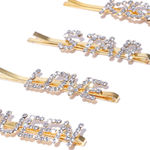 Buy Blueberry Women Set of 5 Gold-Plated Embellished Bobby Pins - Purplle