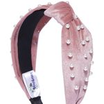 Buy Blueberry Pink & White Velvet Finish Beaded Hairband - Purplle