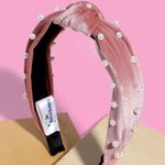 Buy Blueberry Pink & White Velvet Finish Beaded Hairband - Purplle