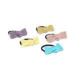 Buy Blueberry Women Set of 5 Knitted Bow-Shaped Ponytail Holders - Purplle