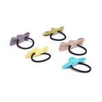Buy Blueberry Women Set of 5 Knitted Bow-Shaped Ponytail Holders - Purplle
