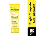 Buy Garnier Bright Complete Vitamin C Gel Facewash, 50g - Gentle Cleanser For Instant Brighter Skin - Purplle