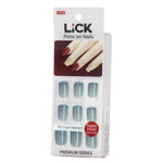 Buy Lick 12 Pcs Sky Blue Square Shape Artificial Nails Extension Reusable Stick on Nails - Purplle
