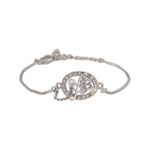 Buy Estele Rhodium Plated Oval Shape With Hanging A Letter Bracelet For Women - Purplle