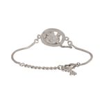 Buy Estele Rhodium Plated Oval Shape With Hanging A Letter Bracelet For Women - Purplle