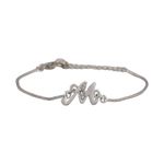 Buy Estele Rhodium Plated M Letter Bracelet With Crystals For Men & Women - Purplle