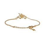 Buy Estele Gold Plated Artistic M Initial Bracelet With Austrian Crystals For Men & Women - Purplle