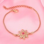 Buy Estele Gold Plated Floral Bracelet With Austrian Crystals For Women - Purplle