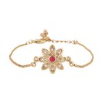 Buy Estele Gold Plated Floral Bracelet With Austrian Crystals For Women - Purplle