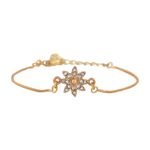 Buy Estele Gold Plated Ornamental Flower Bracelet With Austrian Crystals For Women - Purplle