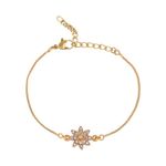 Buy Estele Gold Plated Ornamental Flower Bracelet With Austrian Crystals For Women - Purplle