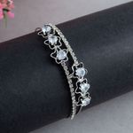 Buy Golden Peacock Girls Silver Toned Handcrafted Bangle-Style Bracelet - Purplle