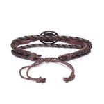 Buy Golden Peacock Coffee Brown Danger Pirate Skull Leather Multistranded Handcrafted Bracelet - Purplle