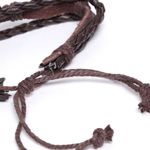Buy Golden Peacock Coffee Brown Danger Pirate Skull Leather Multistranded Handcrafted Bracelet - Purplle