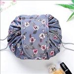 Buy House of Quirk Lazy Cosmetic Bag Drawstring Travel Makeup Bag Pouch Multifunction Storage Portable Toiletry Bags - Grey Floral_(DREAMTRAVEL_GREYFLORAL) - Purplle