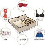 Buy House of Quirk Innerwear Organizer 16+1 Compartment Non-Smell Non Woven Foldable Fabric Storage Box for Closet (44 x 28 x 12 cm Linen Beige)_(LINEN_MCIO_BEI) - Purplle